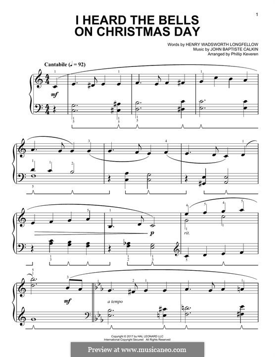 I Heard The Bells On Christmas Day Johnny Marks I Heard the Bells on Christmas Day by J. Marks sheet music on MusicaNeo