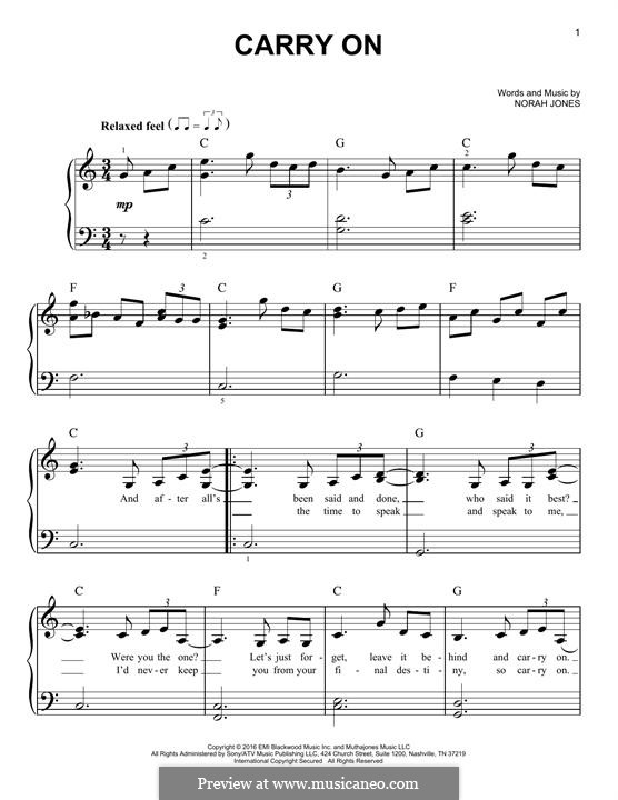 Carry On by N. Jones sheet music on MusicaNeo