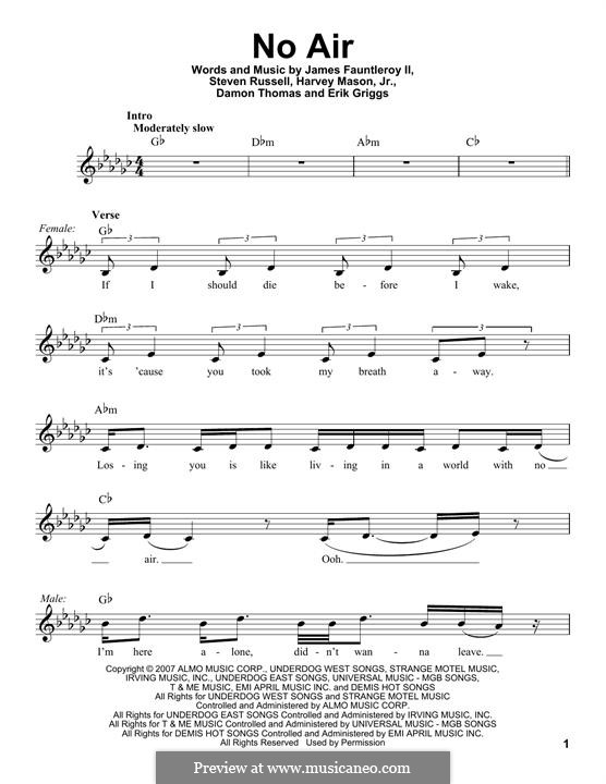 No Air (Jordin Sparks duet with Chris Brown) by D.E. Thomas, E. Griggs