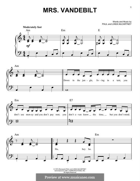 Mrs. Vandebilt (Wings) by L. McCartney, P. McCartney on MusicaNeo