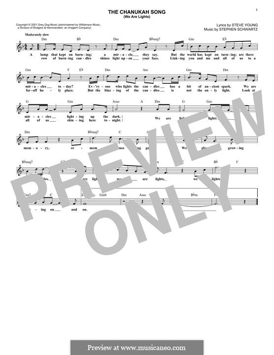 The Chanukah Song (We Are Lights) by S. Schwartz sheet music on MusicaNeo