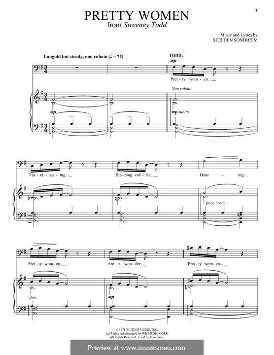 Pretty Women by S. Sondheim sheet music on MusicaNeo