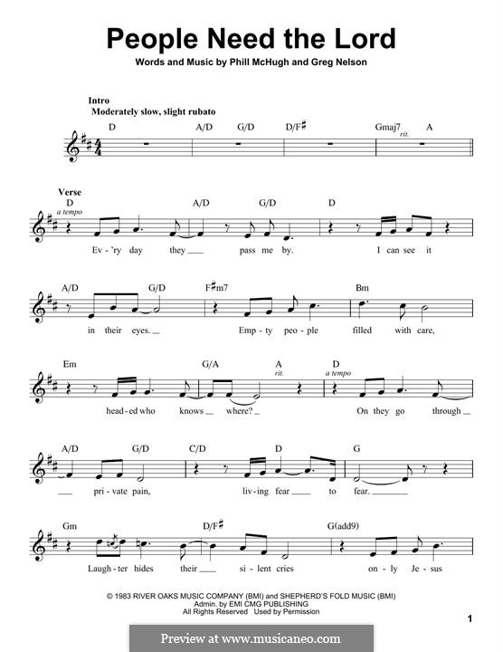People Need the Lord by G. Nelson, P. McHugh sheet music