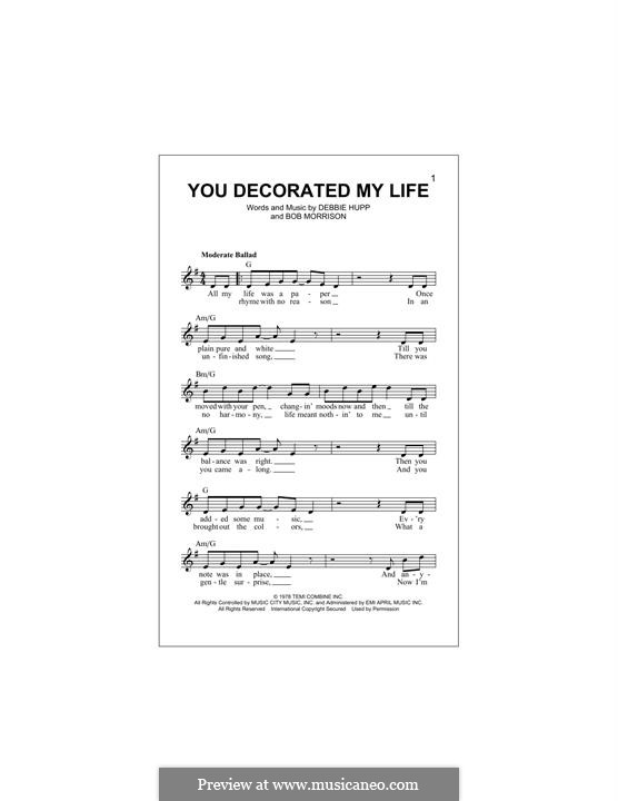 45 HQ Photos You Decorated My Life Lyrics And Chords Sheet Music