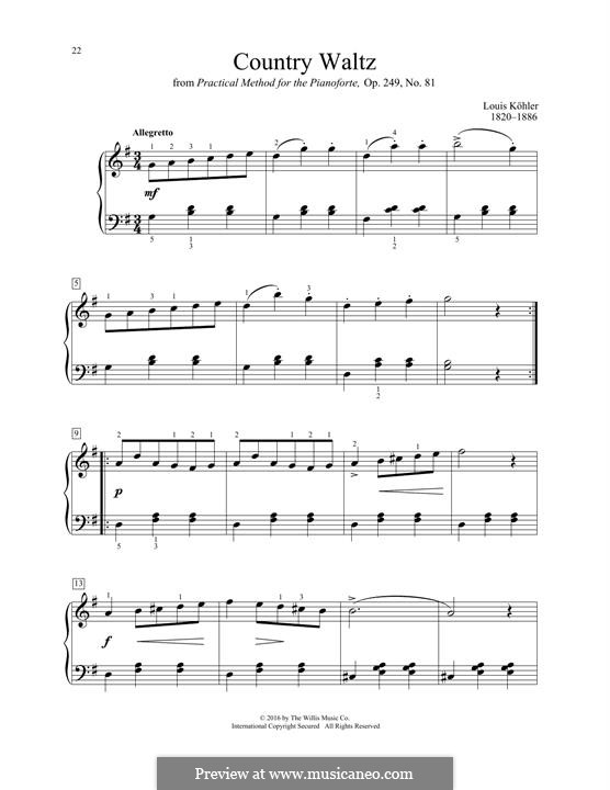 Country Waltz by L. Köhler sheet music on MusicaNeo