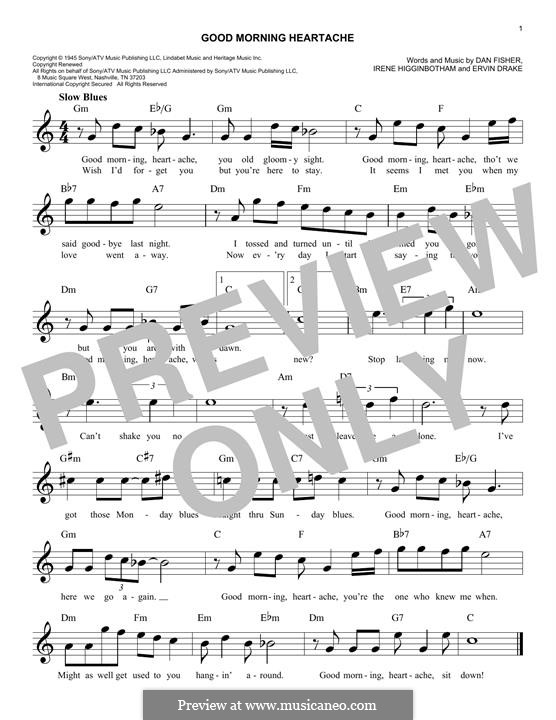 Good Morning Heartache (Billie Holiday) by D. Fisher, E. Drake, I