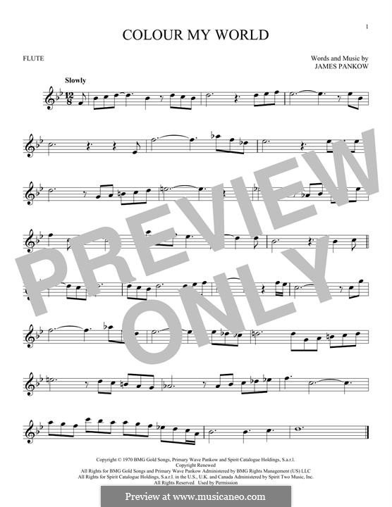 Colour My World (Chicago) by J. Pankow sheet music on MusicaNeo