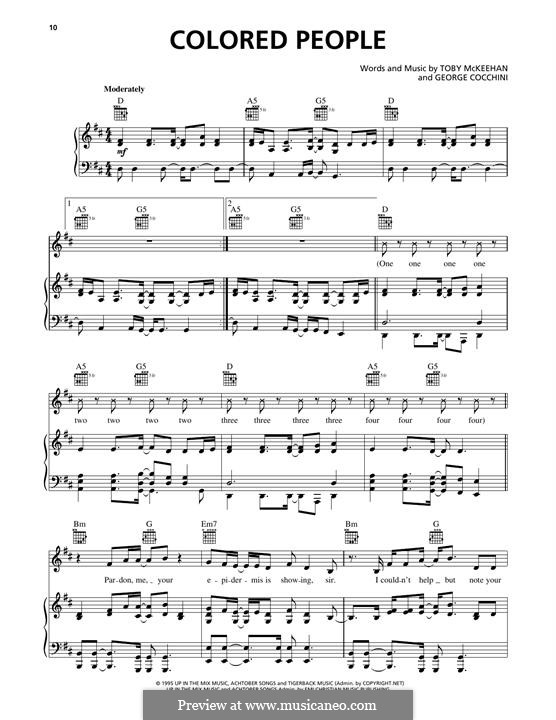Colored People (dc Talk) by T. McKeehan, G. Cocchini on MusicaNeo