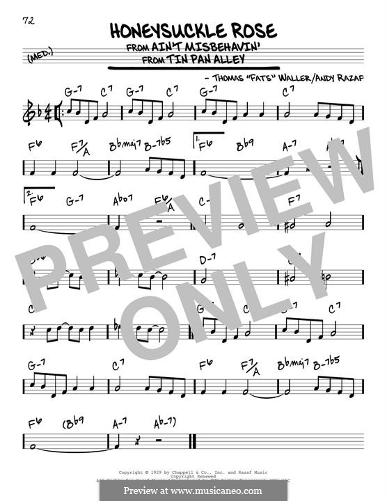 Honeysuckle Rose by Fats Waller sheet music on MusicaNeo