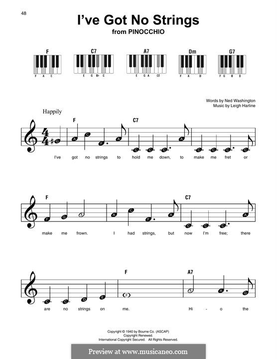 I've Got No Strings by L. Harline sheet music on MusicaNeo