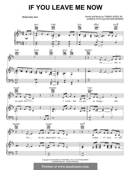 If You Leave Me Now (feat. Boyz II Men) by N. Morris, C. Puth, T. Jesso on MusicaNeo