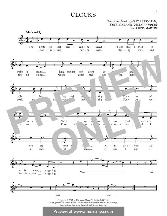 Clocks (Coldplay) by C. Martin, G. Berryman, J. Buckland, W. Champion