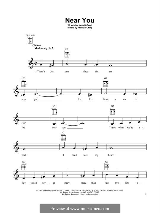 Near You by F. Craig sheet music on MusicaNeo