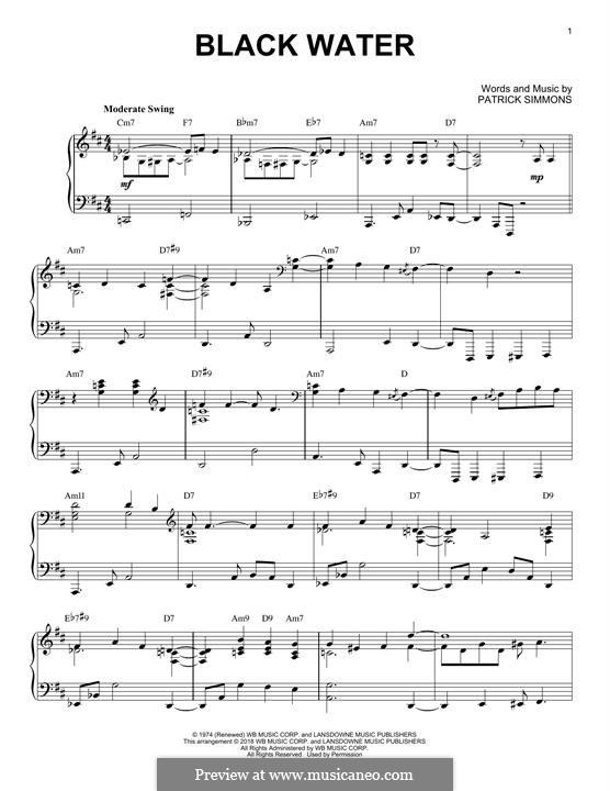 Black Water (The Doobie Brothers) by P. Simmons sheet music on MusicaNeo