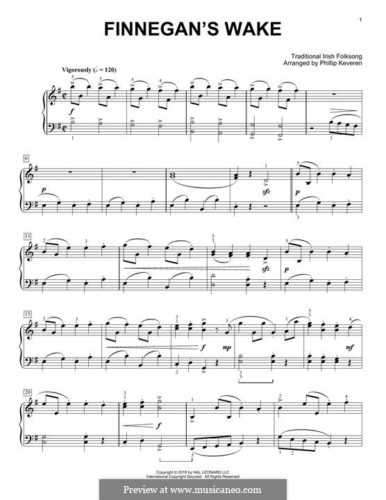 Finnegan's Wake by folklore sheet music on MusicaNeo