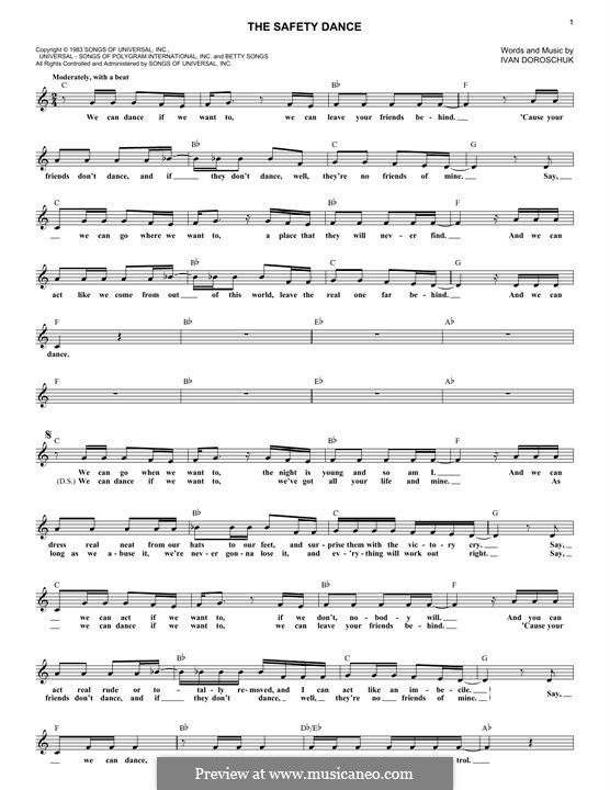 The Safety Dance by I. Doroschuk sheet music on MusicaNeo