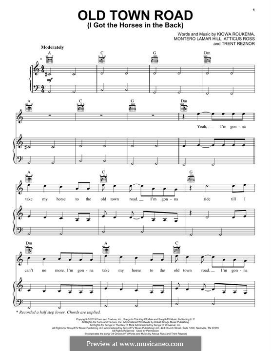 Old Town Road (Remix) by A. Ross, T. Reznor, J. Donald, B.R. Cyrus, K