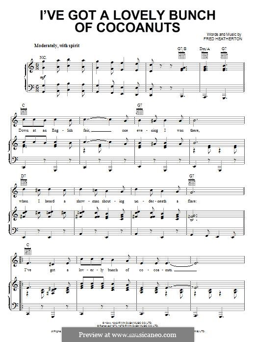 I've Got a Lovely Bunch of Coconuts (Danny Kaye) by F. Heatherton on