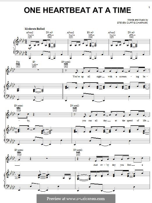 One Heartbeat by S.C. Chapman sheet music on MusicaNeo