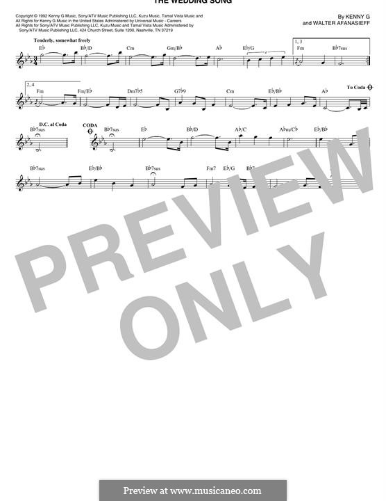 The Wedding Song (Kenny G) by W. Afanasieff sheet music on MusicaNeo
