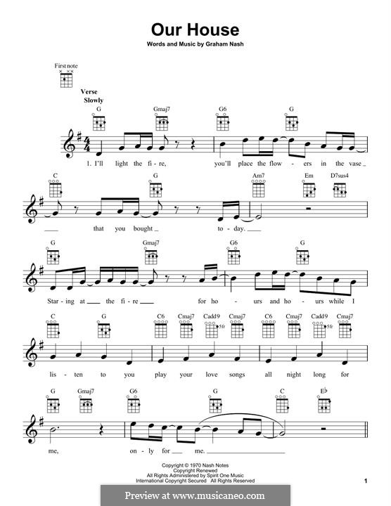 Our House (Crosby, Stills & Nash) by G. Nash sheet music on MusicaNeo