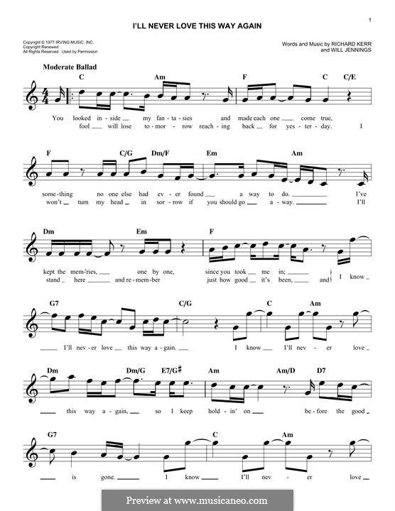 I'll Never Love This Way Again (Dionne Warwick) by R. Kerr