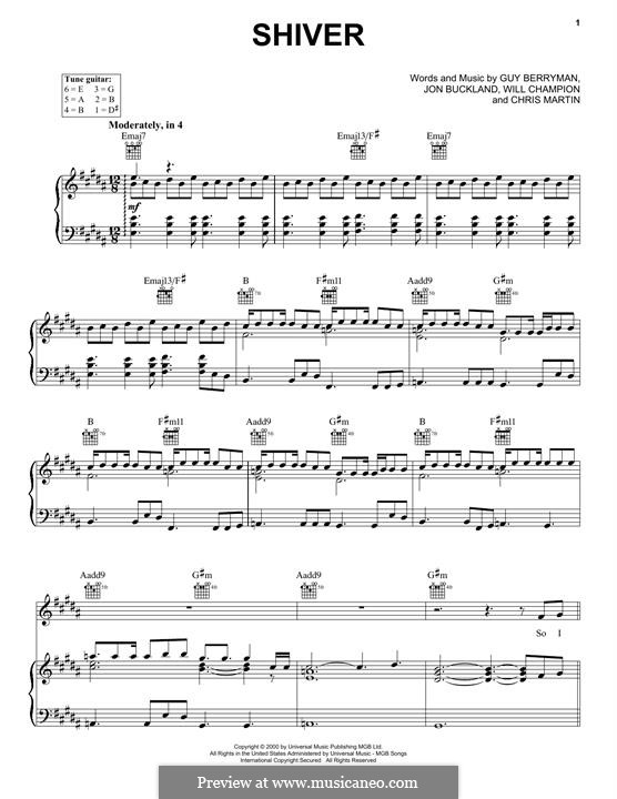 Shiver (Coldplay) by C. Martin, G. Berryman, J. Buckland, W. Champion