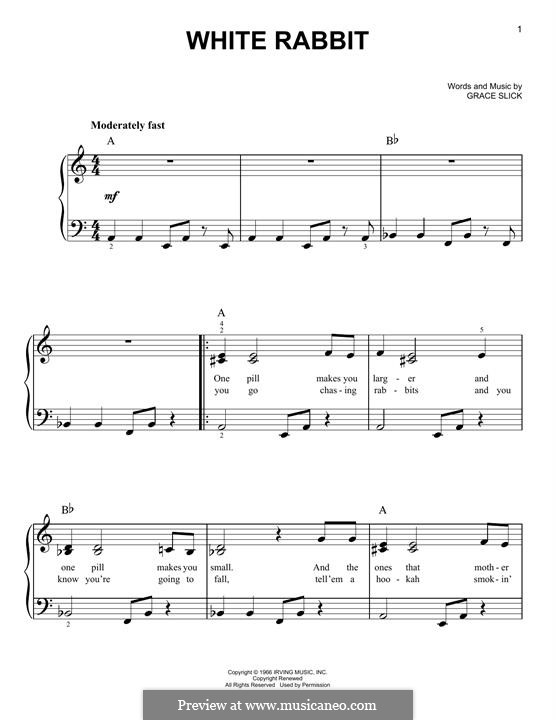 White Rabbit (Jefferson Airplane) by G. Slick sheet