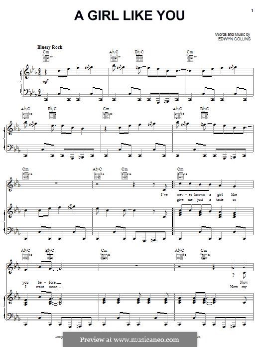 A Girl Like You by E. Collins sheet music on MusicaNeo