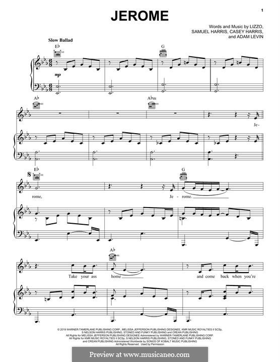 Jerome by S. Harris, C. Harris, A. Levin, Lizzo sheet music on MusicaNeo