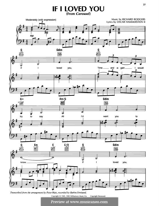 If I Loved You (from Carousel) by R. Rodgers sheet music on MusicaNeo