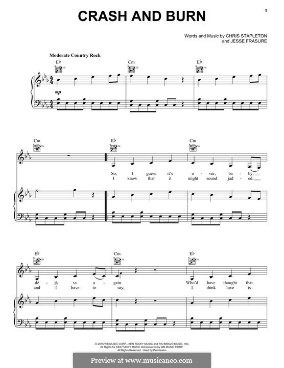 Crash and Burn by C. Stapleton, J. Frasure sheet music on MusicaNeo