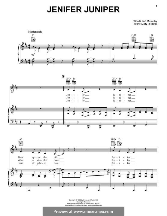 Jennifer Juniper by D. Leitch sheet music on MusicaNeo