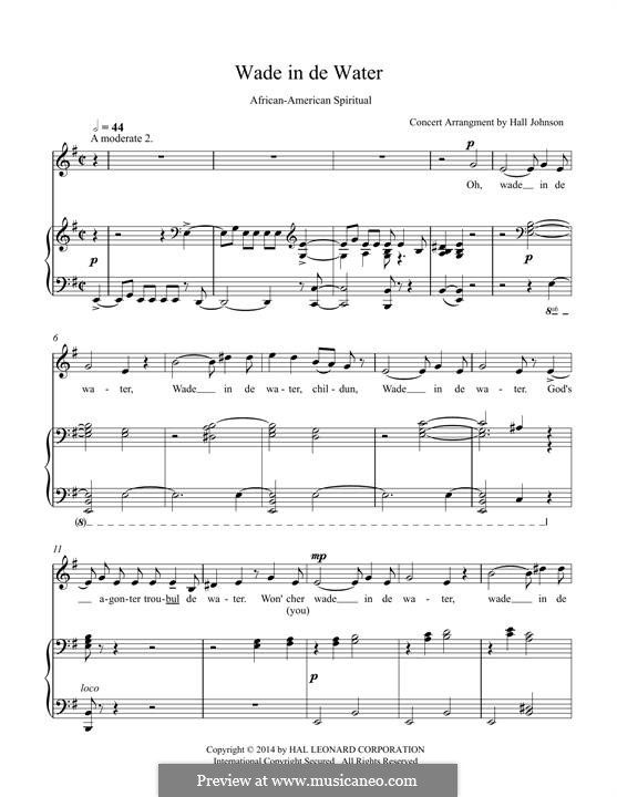 Wade in the Water by folklore sheet music on MusicaNeo
