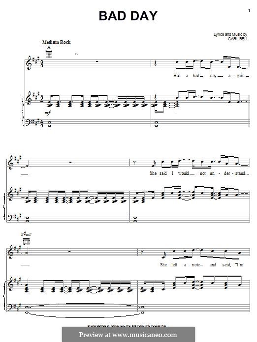 Bad Day (Fuel) by C. Bell sheet music on MusicaNeo
