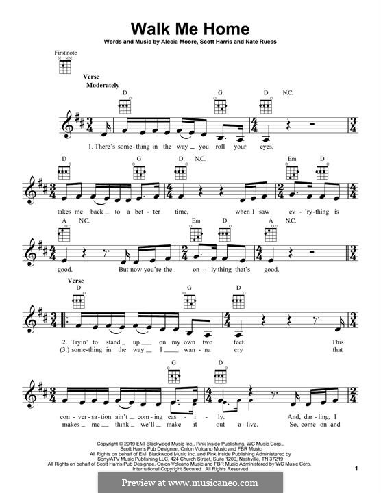 Walk Me Home (Pink) by A. Moore, N. Ruess, S. Harris on MusicaNeo