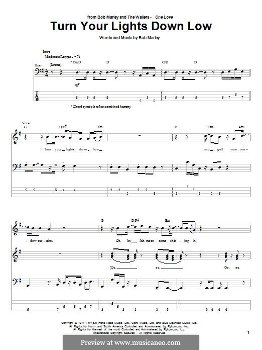Turn Your Lights Down Low by B. Marley sheet music on MusicaNeo
