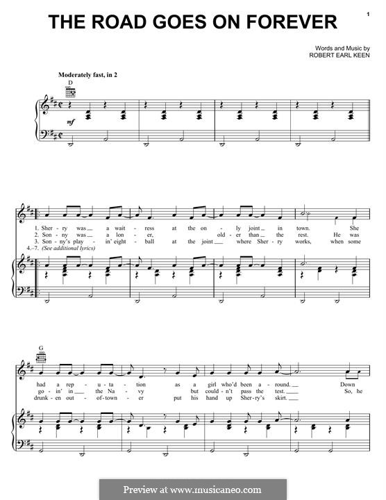 The Road Goes on Forever by R.E. Keen sheet music on MusicaNeo