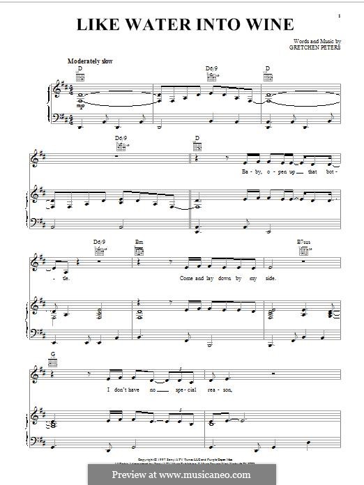 Like Water Into Wine by G. Peters sheet music on MusicaNeo