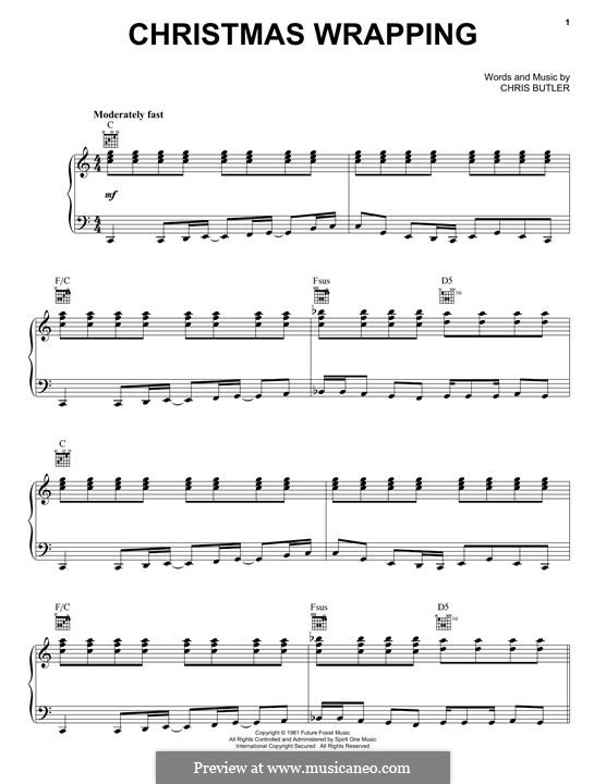 Christmas Wrapping (The Waitresses) by C. Butler sheet