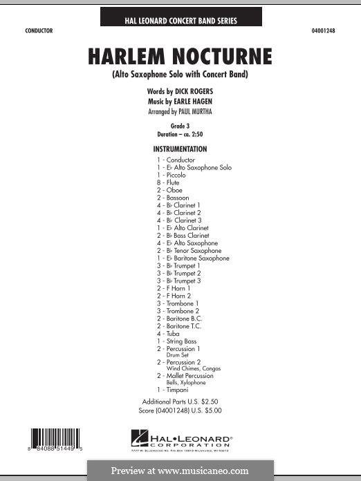 Harlem Nocturne (Alto Sax Solo with Band) by E. Hagen on MusicaNeo