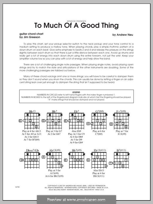 Too Much of a Good Thing by A. Neu sheet music on MusicaNeo