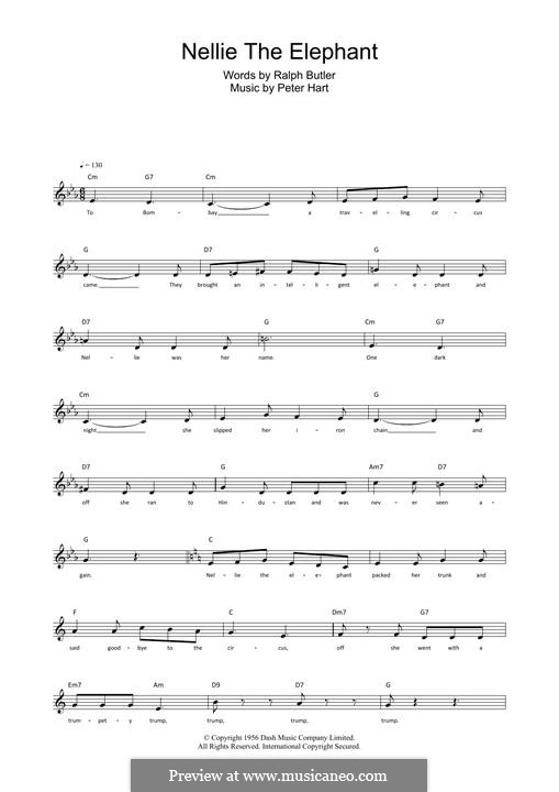 Nellie the Elephant by P. Hart sheet music on MusicaNeo
