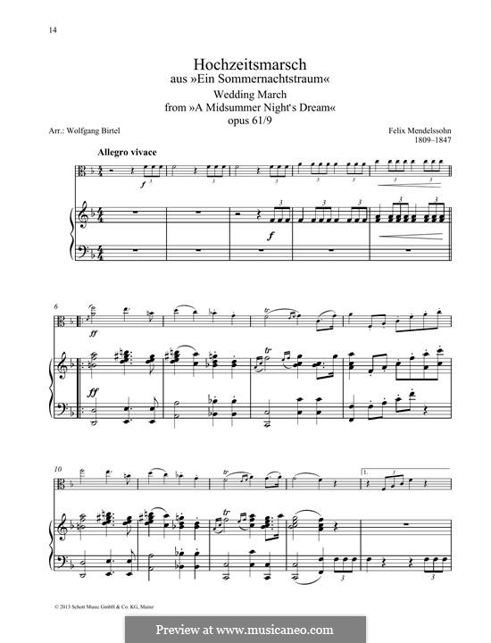Wedding March (Printable Scores) (Ein Sommernachtstraum (A
