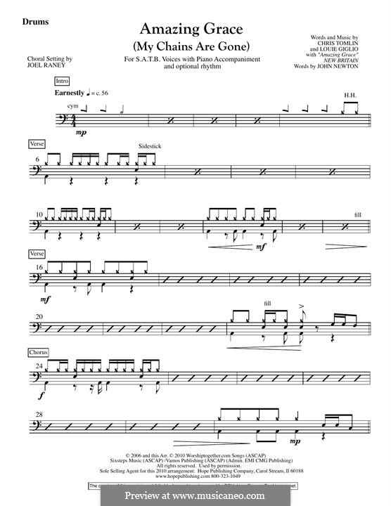 Amazing Grace (My Chains Are Gone) by C. Tomlin, L. Giglio on MusicaNeo