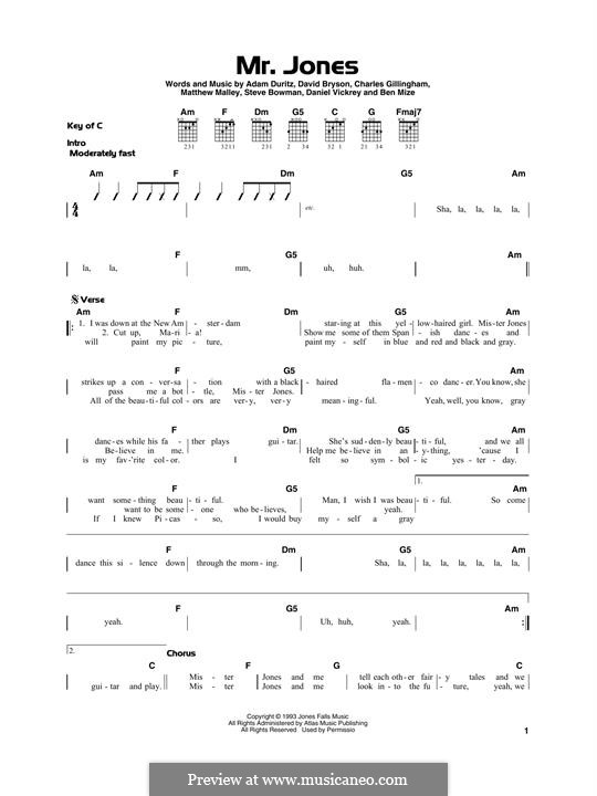 Mr Jones Guitar Chords