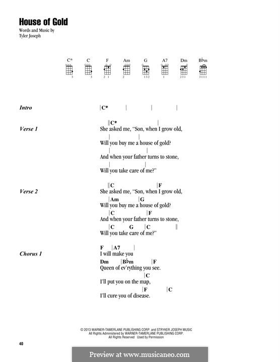 House of Gold (twenty one pilots) by T. Joseph sheet music on MusicaNeo