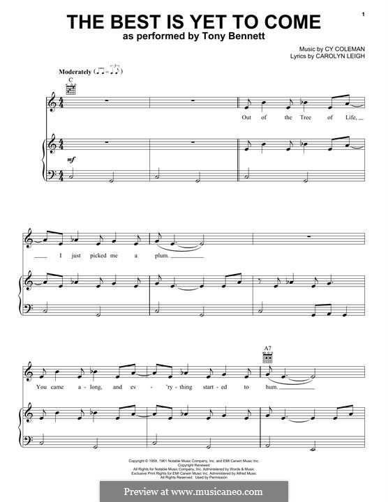 The Best is Yet to Come by C. Coleman sheet music on MusicaNeo