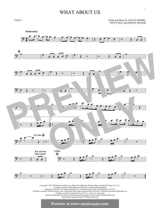 What About Us (Pink) by A. Moore, Steve Mac, J. McDaid on MusicaNeo