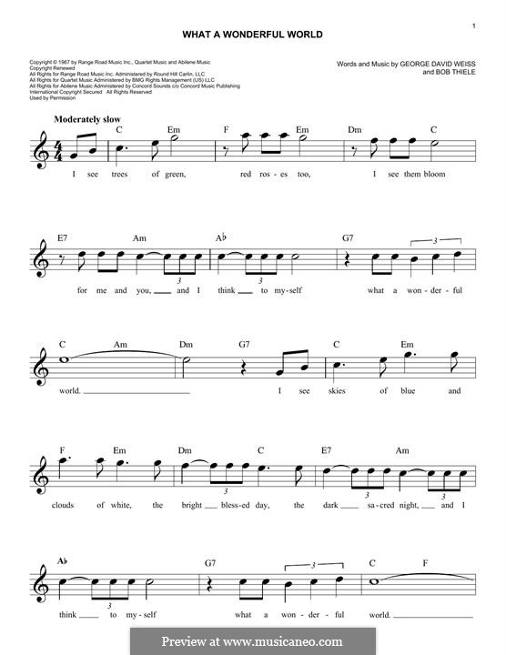 Instrumental version (What a Wonderful World) by B. Thiele, G.D. Weiss